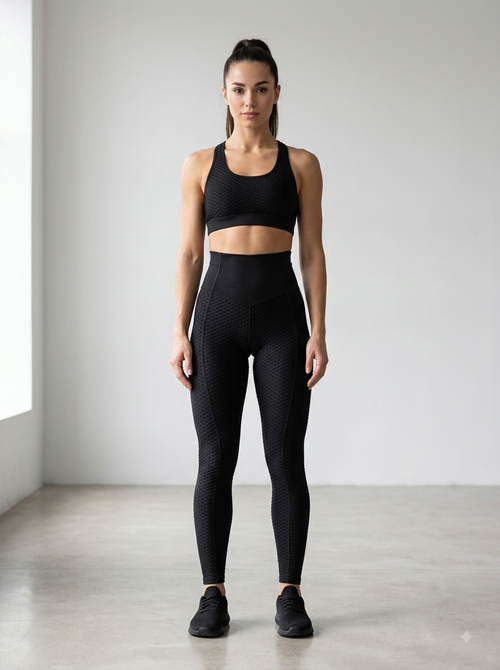 likemyself 3D Anti-Cellulite Leggings Schwarz Frontansicht