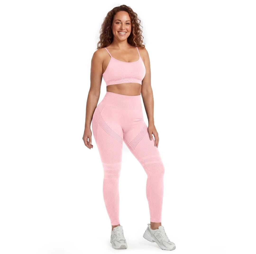 likemyself 3D Anti-Cellulite Leggings, Rosa, Model von vorne